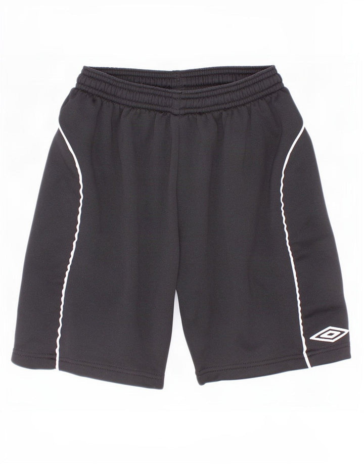 Umbro Graphic Sportshorts für Jungen, 9–10 Jahre, schwarzes Colourblock-Polyester