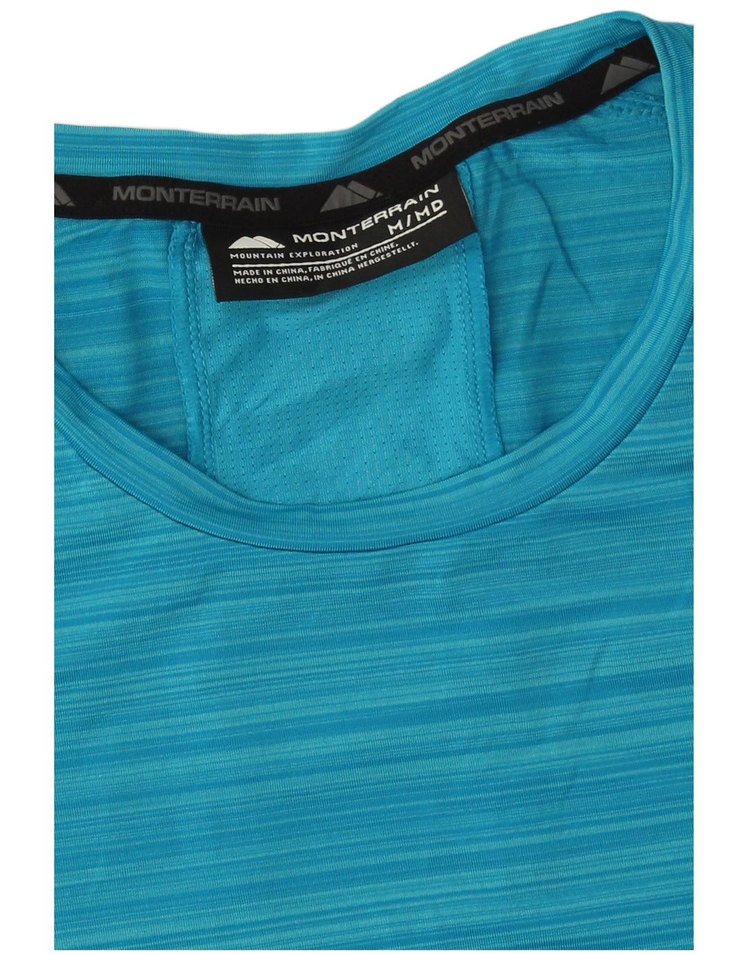 Monterrain Herren-T-Shirt mit Grafik, mittelblau, gestreift, Polyester