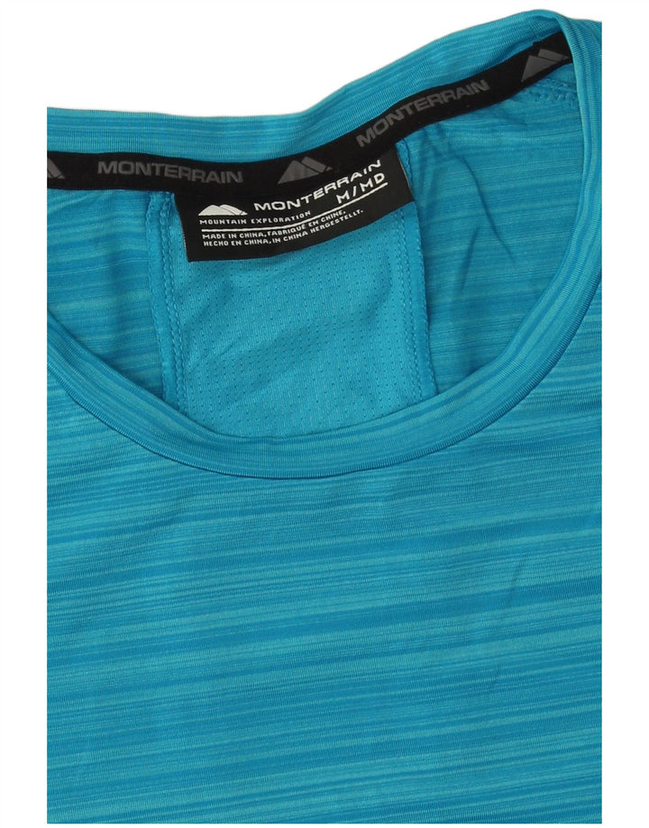 Monterrain Herren-T-Shirt mit Grafik, mittelblau, gestreift, Polyester