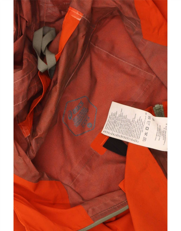 Asics Herren-Regenjacke mit Kapuze, UK 38, mitteloranges Nylon