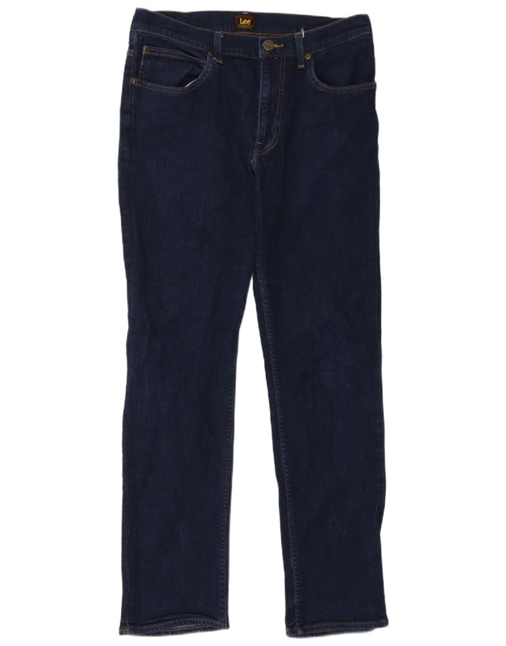 Lee Damen Brooklyn Straight Jeans W33 L29 Marineblau Baumwolle