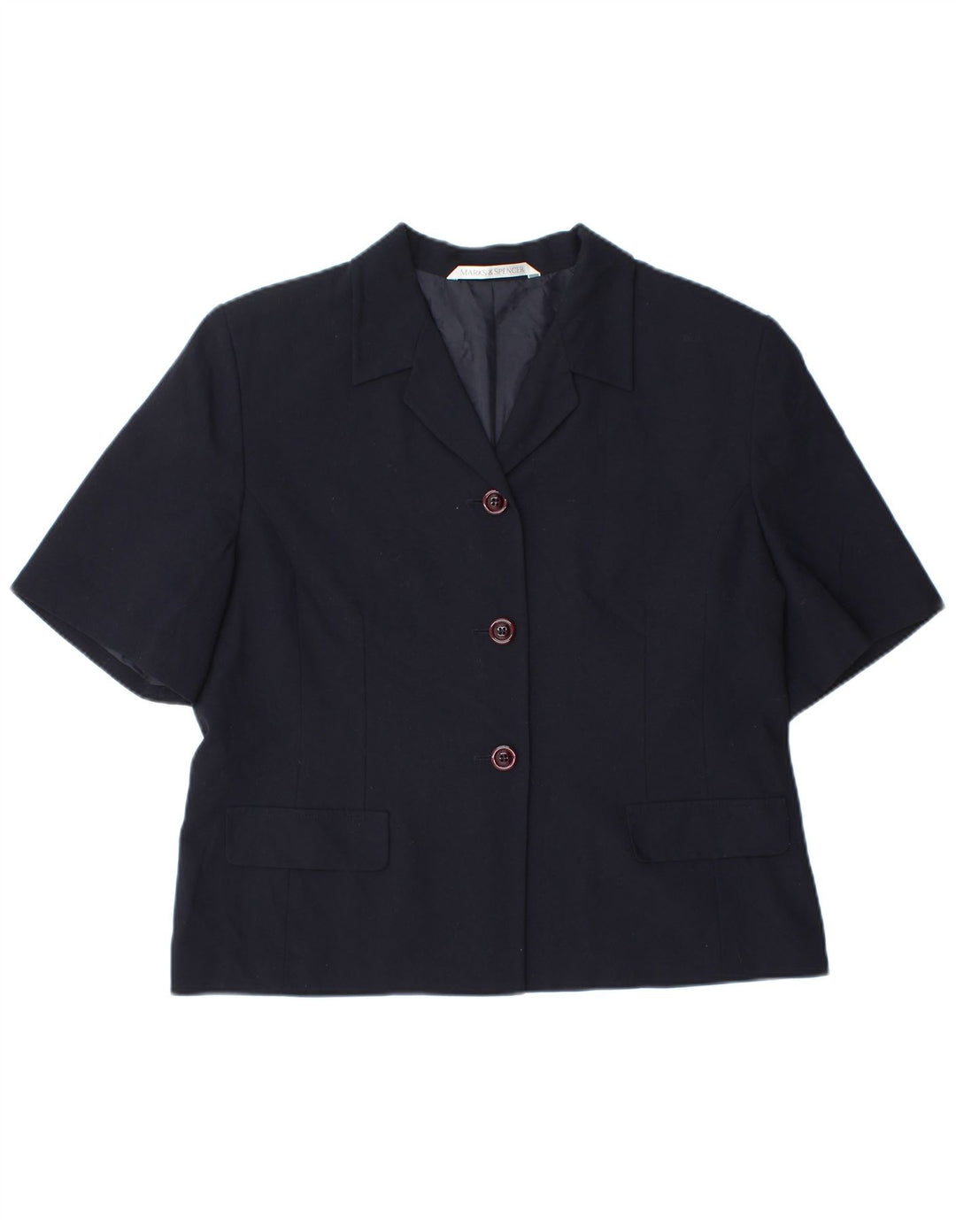 Marks & Spencer Damen Kurzarm-Blazerjacke UK 18 XL Marineblau
