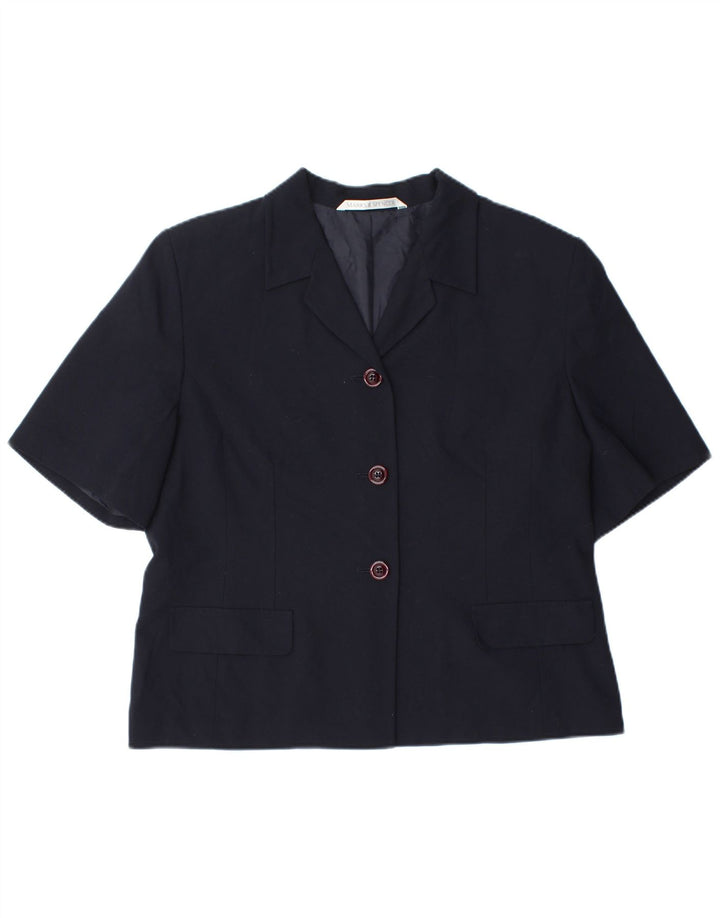 Marks & Spencer Damen Kurzarm-Blazerjacke UK 18 XL Marineblau