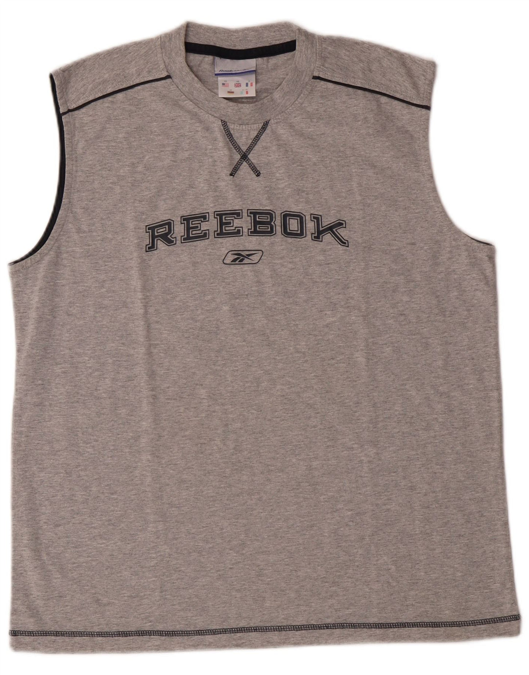 Reebok Herren Graphic Vest Top XS Graue Baumwolle