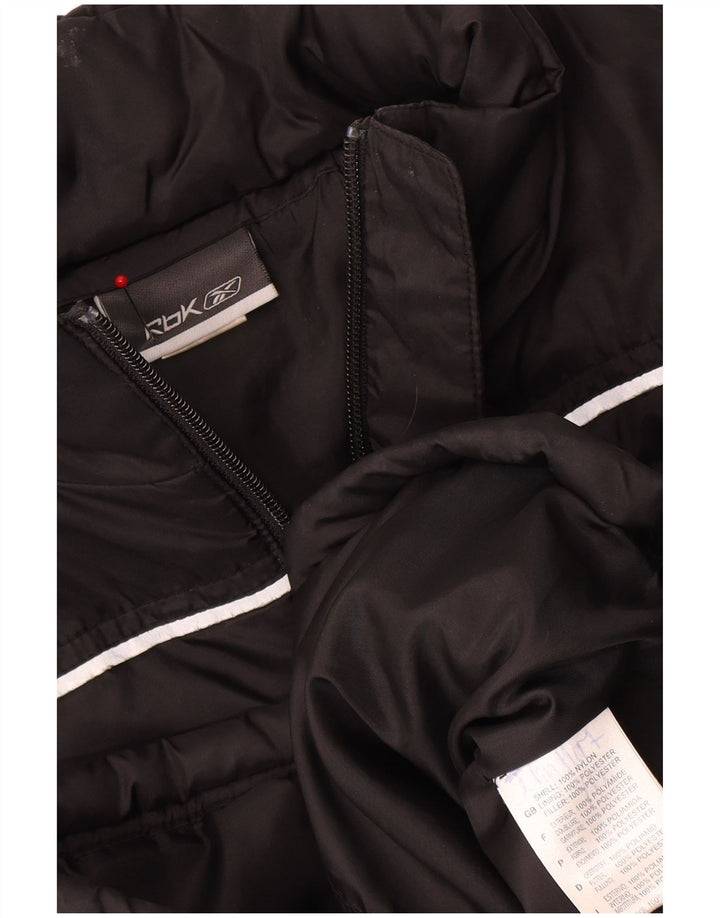 Reebok Wattierte Jacke für Jungen, 13–14 Jahre, schwarzes Polyester