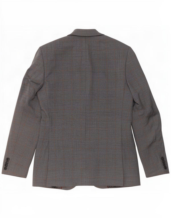 Marks & Spencer Mens Slim Fit 2 Button Blazer Jacket UK 36 Small Blue Check