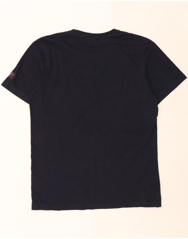 PAUL & SHARK Herren Grafik T-Shirt Top XL Marineblau Baumwolle