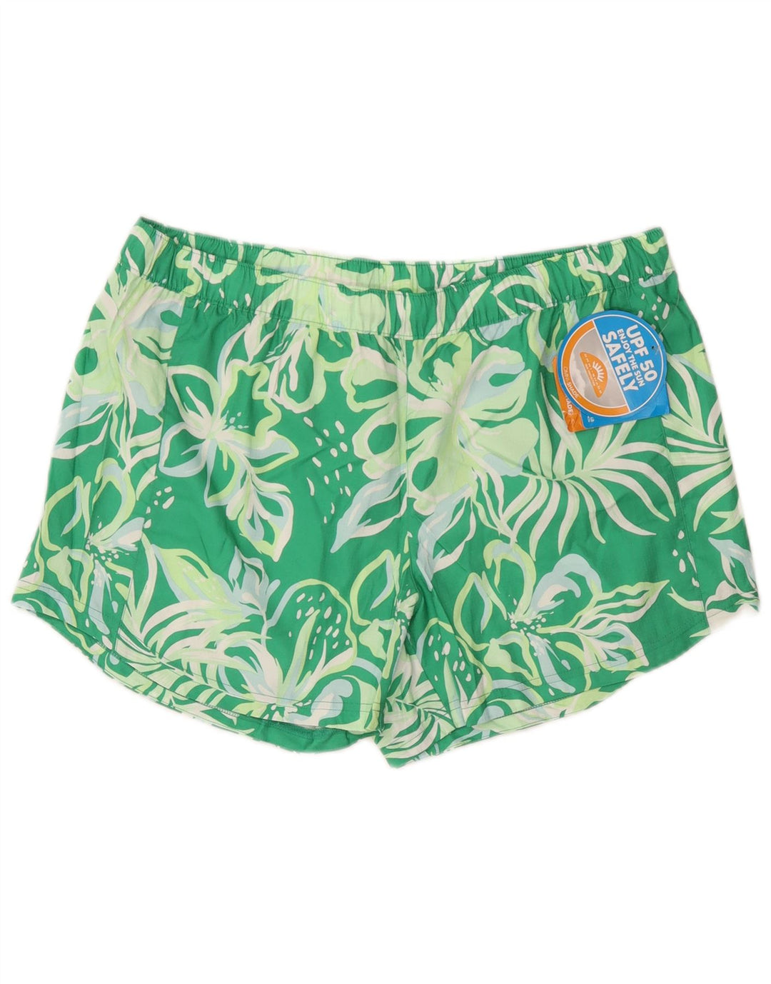 Columbia Herren-Badeshorts, groß, grünes Blumenmuster, Polyester