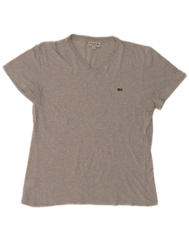Lacoste Herren-T-Shirt mit normaler Passform, Größe 4, mittelgraue Baumwolle