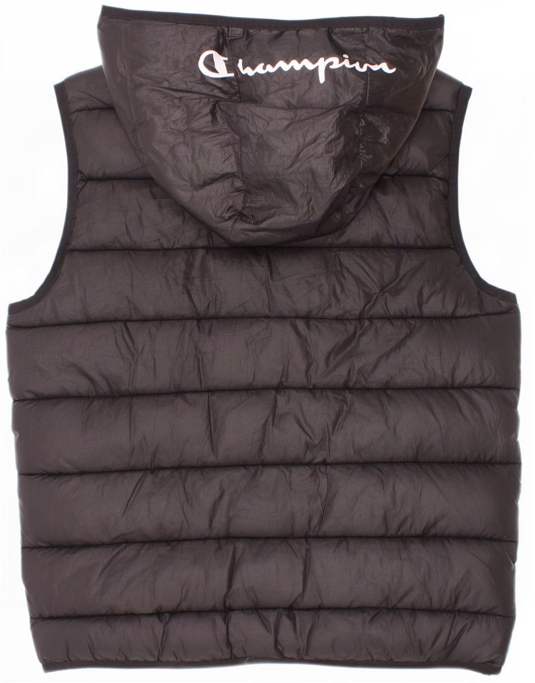Champion Wattierte Weste mit Kapuze für Jungen, 11–12 Jahre, groß, schwarzes Polyester
