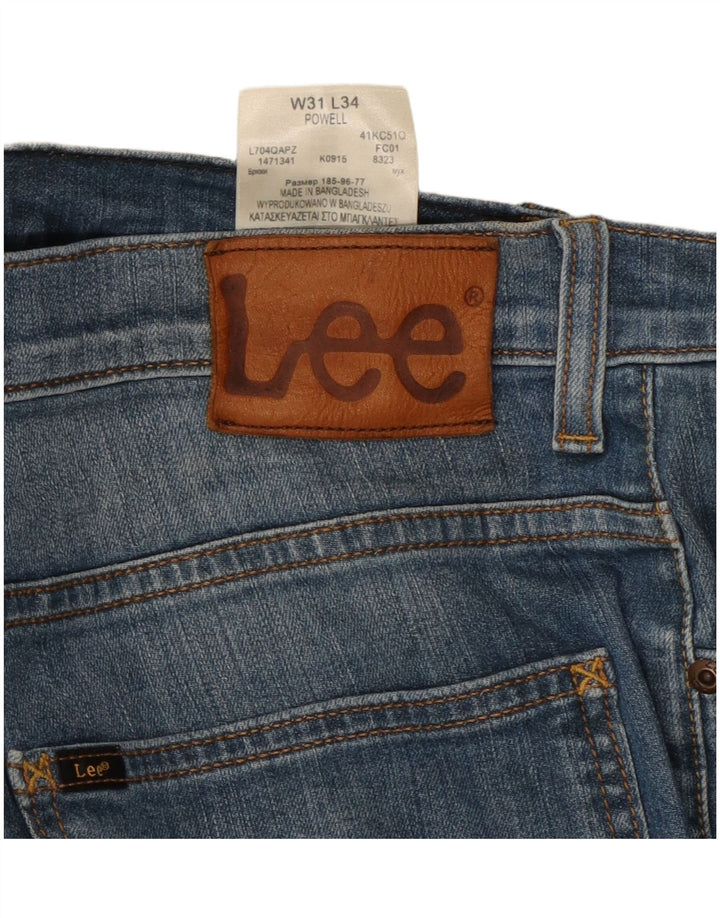 LEE Herren Powell Straight Jeans W31 L30 Blaue Baumwolle