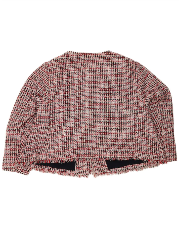 Marks & Spencer Damen-Blazerjacke mit 3 Knöpfen, UK 30 6XL, rot kariert, Polyester