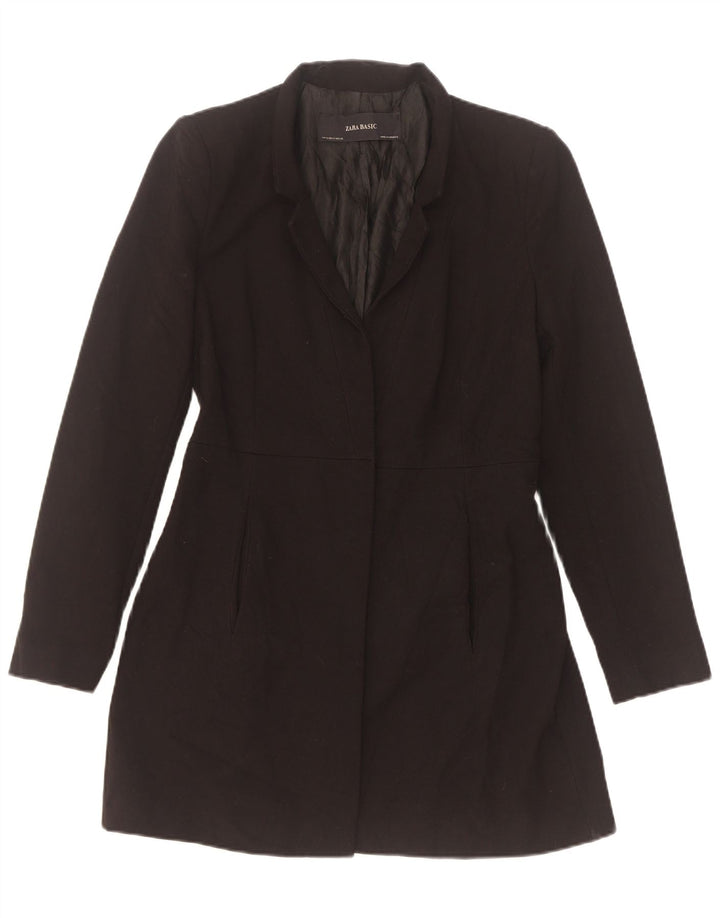 Zara Damen Longline Blazer Jacke UK 10 Small Schwarz