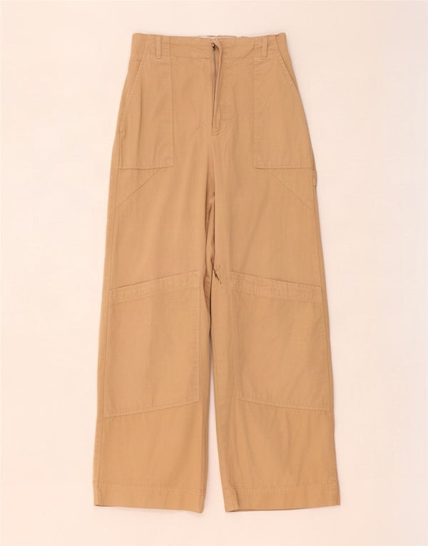 Zara Mädchen-Cargohose mit hoher Taille und weitem Bein, 13–14 Jahre, W22, L25, Beige