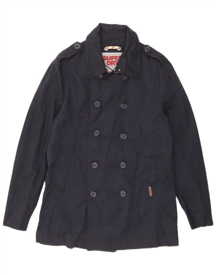 Superdry Herren Pea Coat UK 40 Große marineblaue Baumwolle