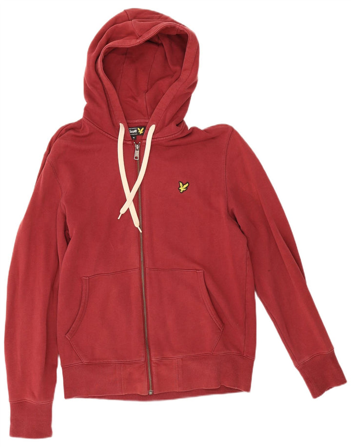 Lyle & Scott Herren-Kapuzenpullover mit Reißverschluss, mittelrote Baumwolle