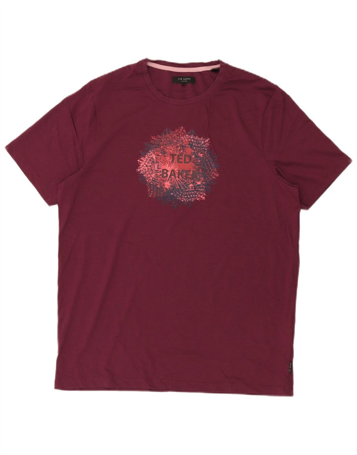 Ted Baker Herren-T-Shirt mit Grafik, Größe 4, Größe L, Kastanienbraun, Baumwolle
