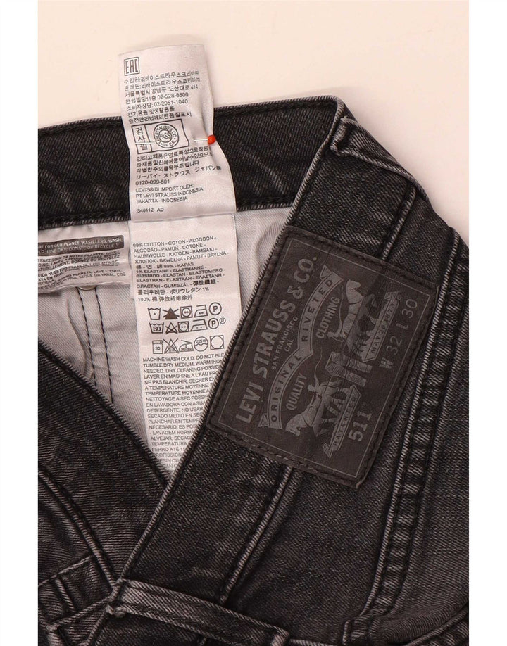 Levi's Herren 511 Slim Jeans W32 L30 Graue Baumwolle