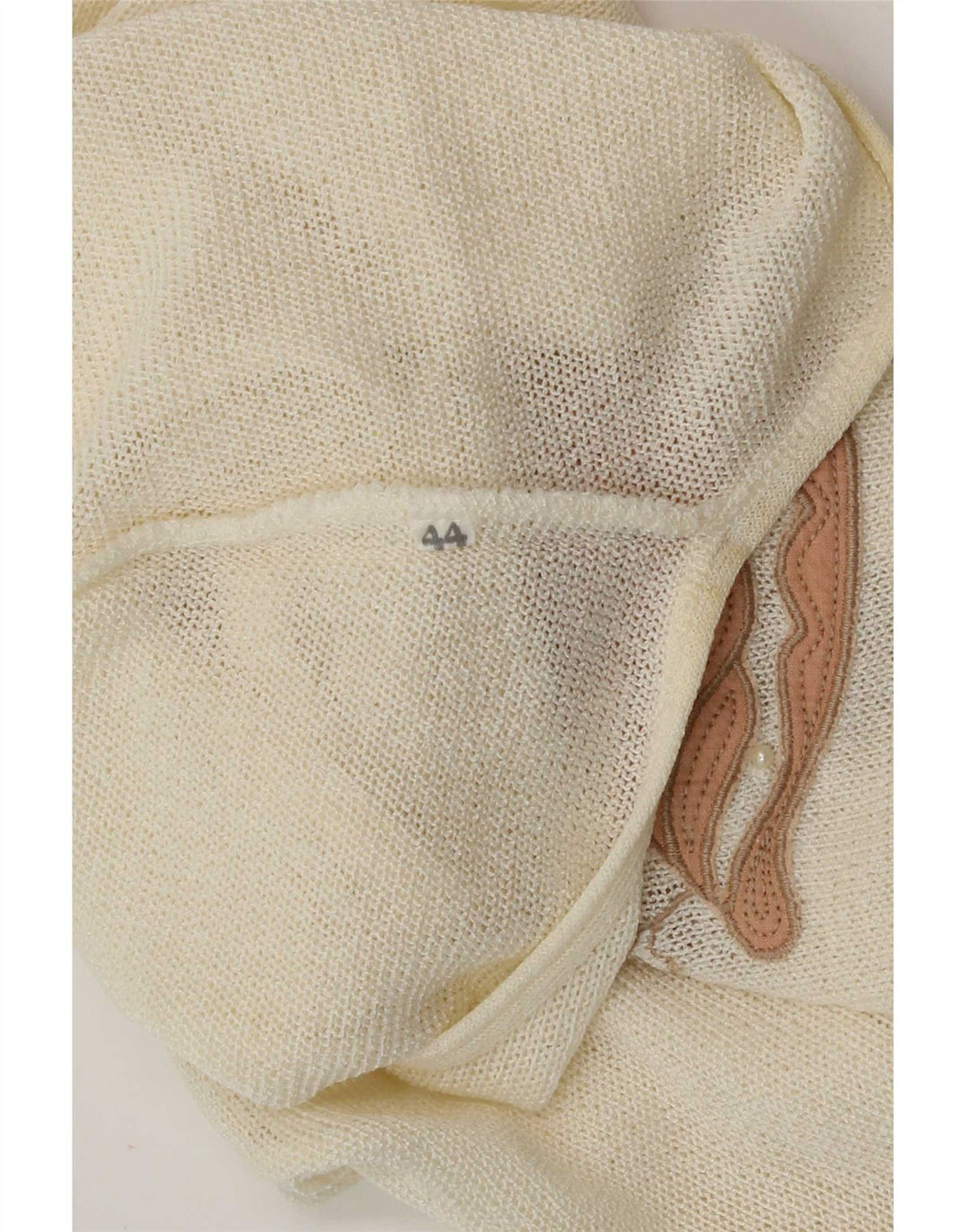 Vintage Damen Ärmelloses Blusentop IT 44 Medium Off White Acryl