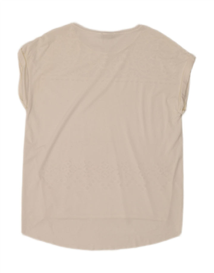 Zara Damen-Blusenoberteil, UK-Größe 44, mittelweiß, geblümt