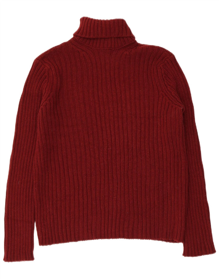Benetton Herren-Pullover mit Rollkragen, Größe S, Burgunderrot