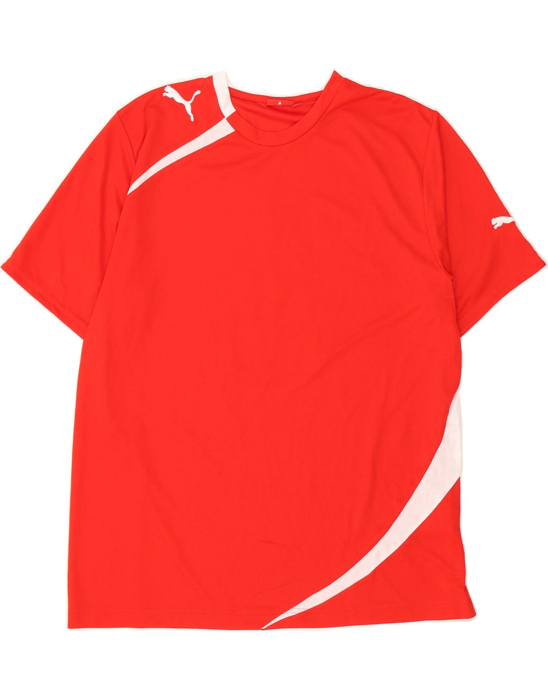 PUMA Mens Graphic T-Shirt Top XL Red Colourblock Polyester Vintage Puma and Second-Hand Puma from Messina Hembry 
