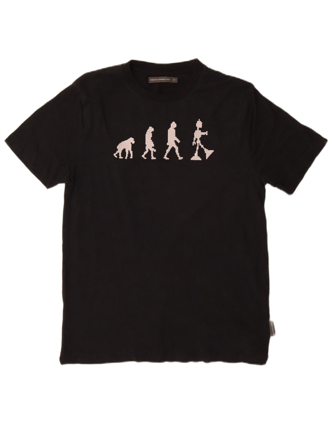 French Connection Damen-T-Shirt mit Grafik, UK 14, mittelschwarz, Baumwolle