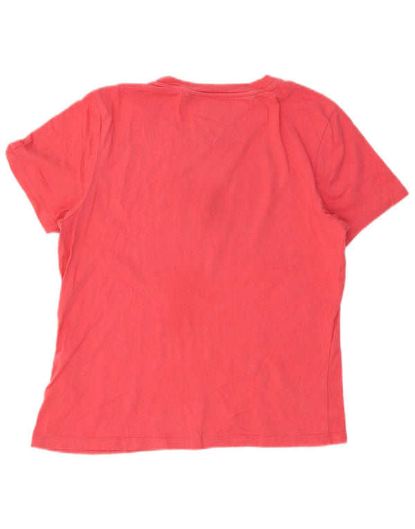 Tommy Hilfiger Grafik-T-Shirt für Mädchen, 13–14 Jahre, Größe L, aus roter Baumwolle