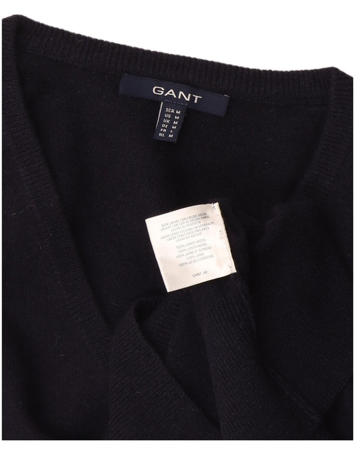 Gant Damen-Pullover mit V-Ausschnitt, UK 14, mittelschwarze Wolle