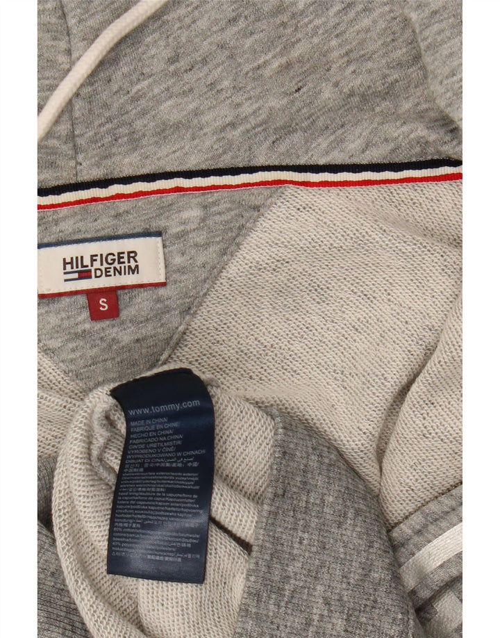 TOMMY HILFIGER Damen-Pullover mit übergroßem Reißverschluss und Kapuze, Gr. 10, klein, Grau