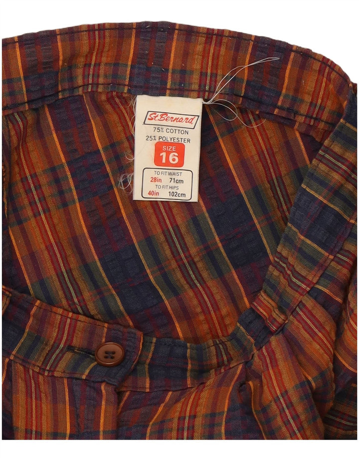 ST. BERNARD Womens Casual Shorts UK 16 Large W32 Multicoloured Plaid