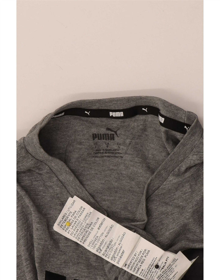 Puma Herren-T-Shirt mit Grafik, groß, aus grauer Baumwolle
