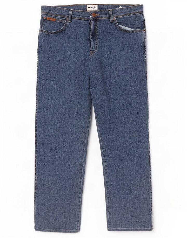 Wrangler Herren Texas Straight Jeans W36 L29 Blaue Baumwolle