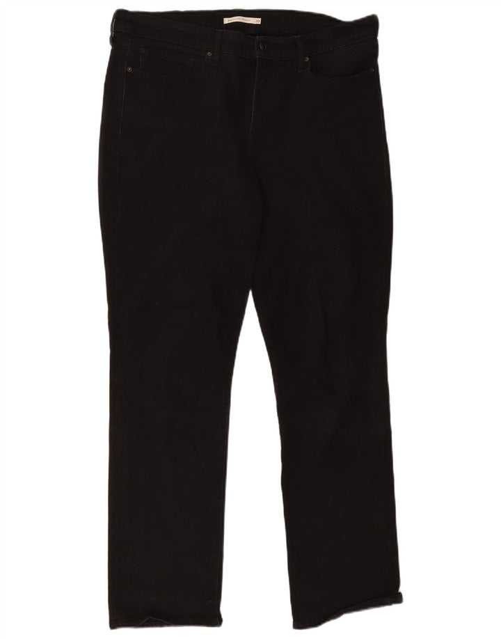 LEVI'S Damen 314 Shaping Straight Jeans W33 L30 Schwarz
