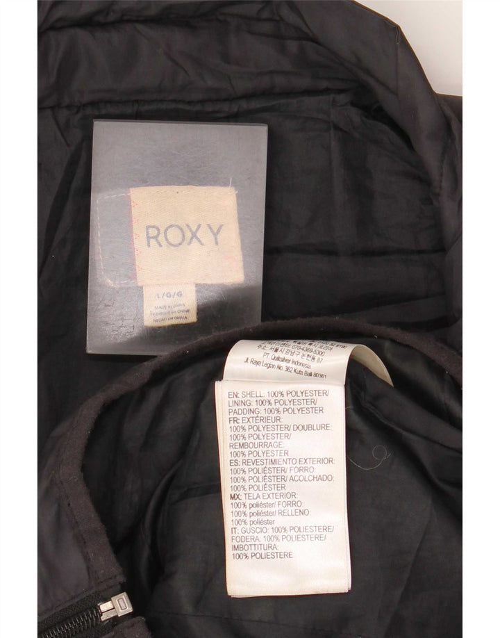 Roxy Damen Wattierte Jacke UK 14 Large Schwarz Polyester