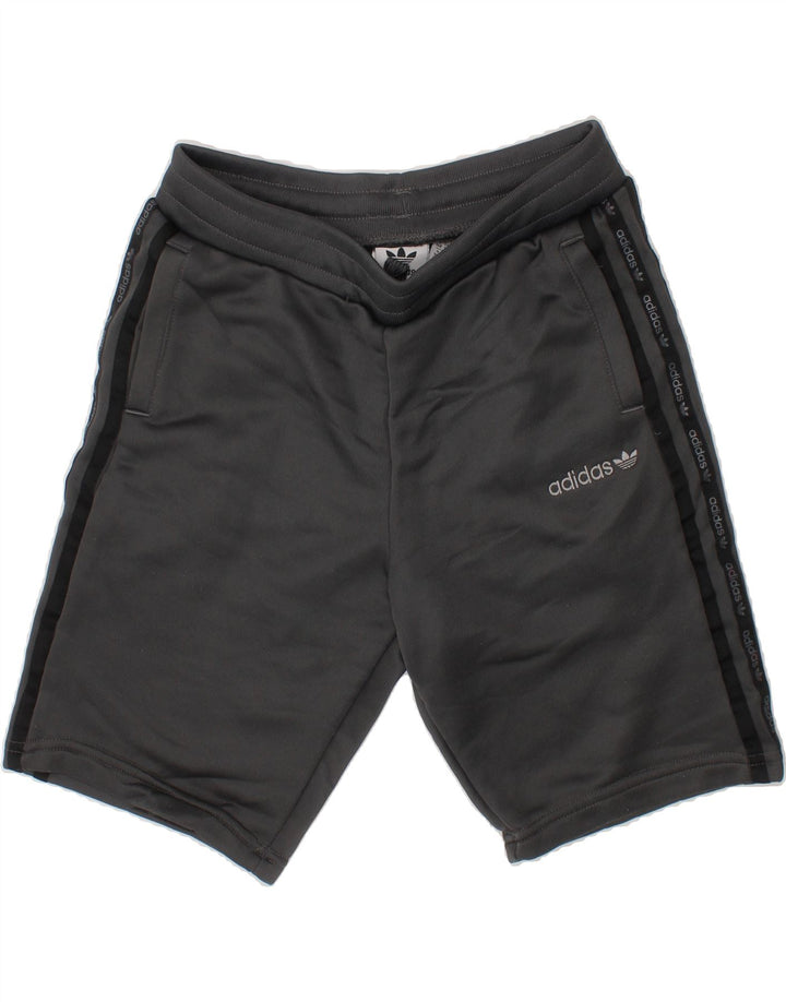 ADIDAS Boys Graphic Sport Shorts 9-10 Years  Grey Polyester Vintage Adidas and Second-Hand Adidas from Messina Hembry 