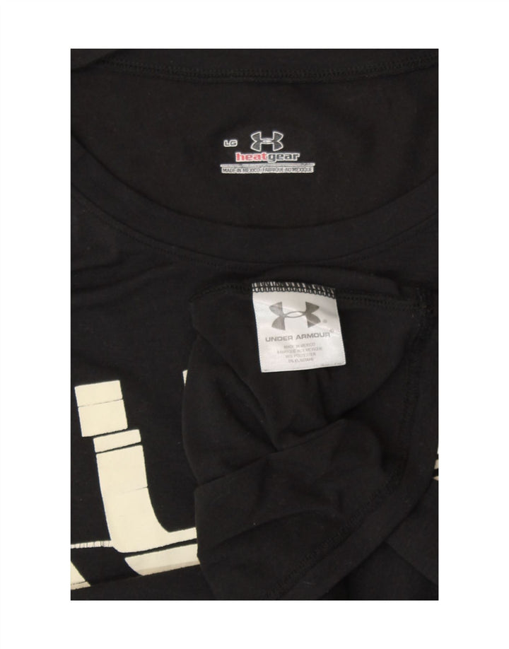 Under Armour Damen Grafik-T-Shirt-Oberteil UK 14 Large Schwarz Polyester