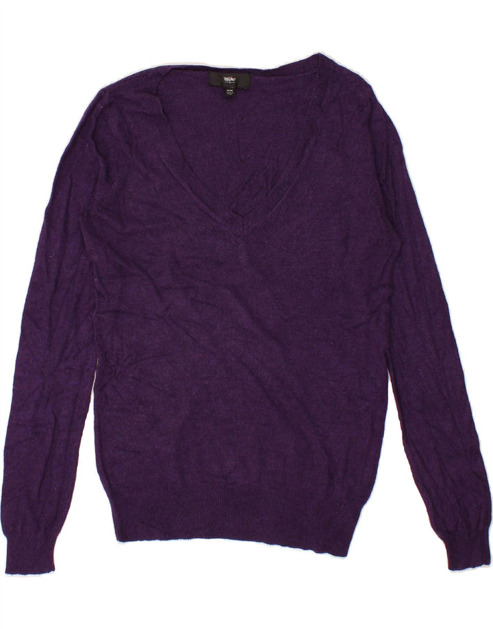 MOSSIMO Womens V-Neck Jumper Sweater UK 14 Medium Purple Nylon Vintage Mossimo and Second-Hand Mossimo from Messina Hembry 