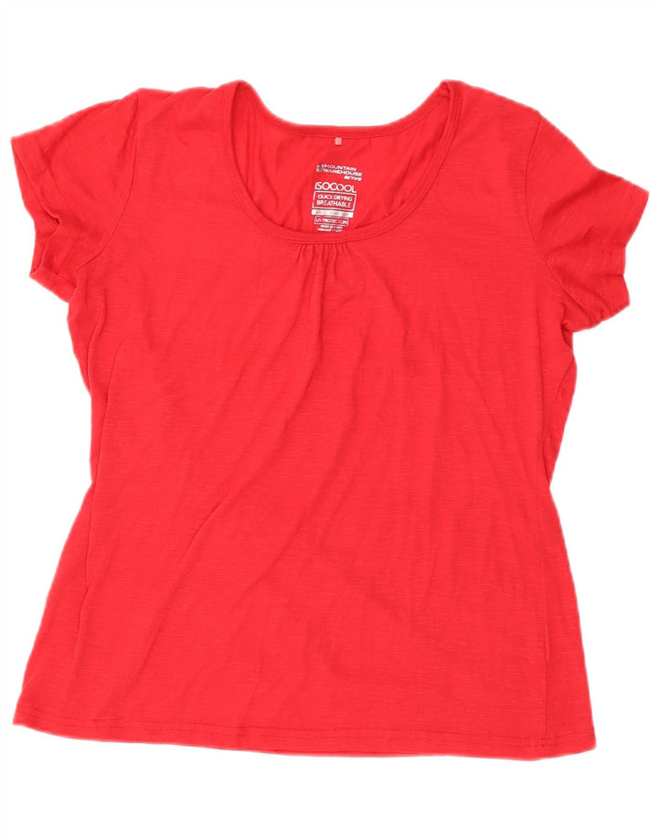 MOUNTAIN WAREHOUSE Womens IsoCool T-Shirt Top UK 12 Medium Red Flecked