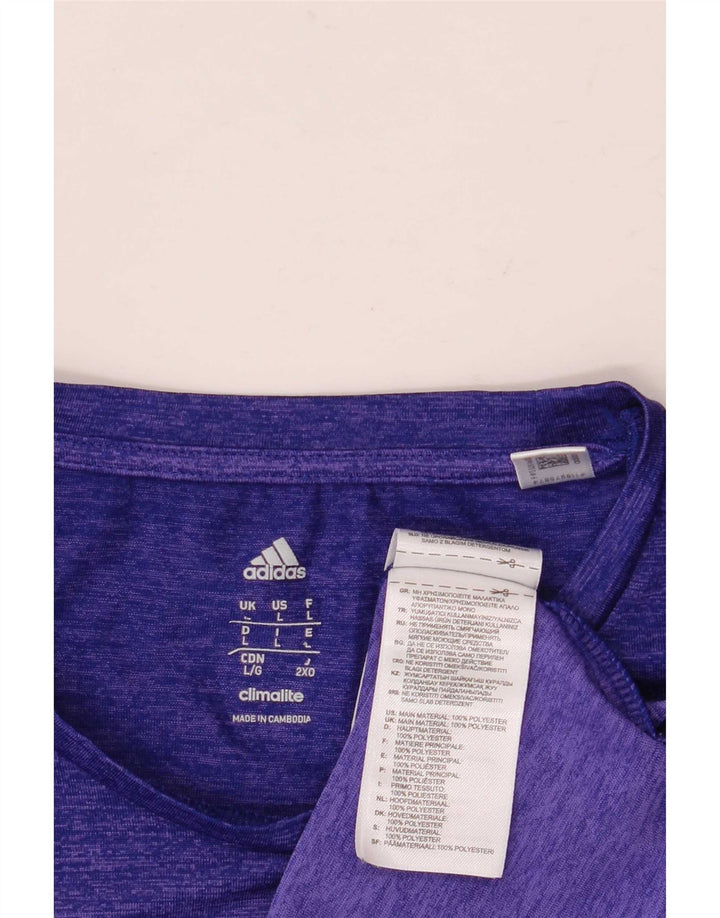 Adidas Herren Climalite T-Shirt Top, groß, lila meliert, Polyester