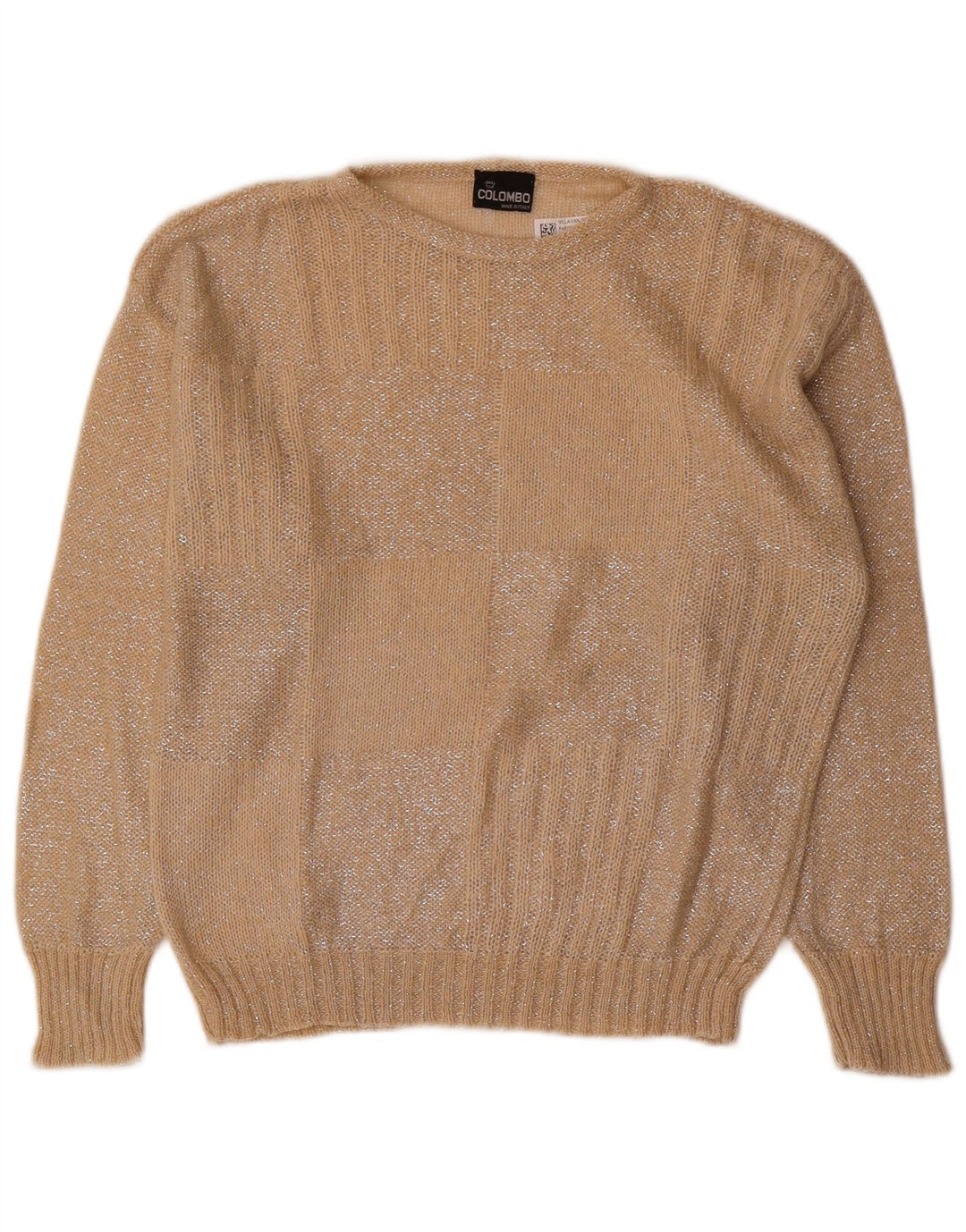 Colombo Damen-Pullover mit U-Boot-Ausschnitt, UK 12, Mittelbeige, geometrisch