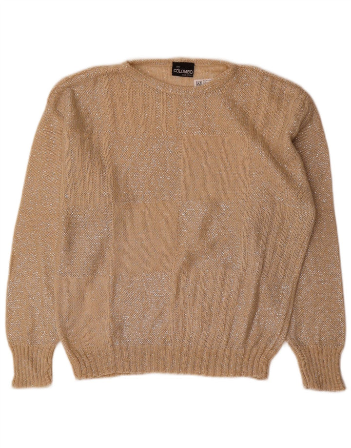 Colombo Damen-Pullover mit U-Boot-Ausschnitt, UK 12, Mittelbeige, geometrisch