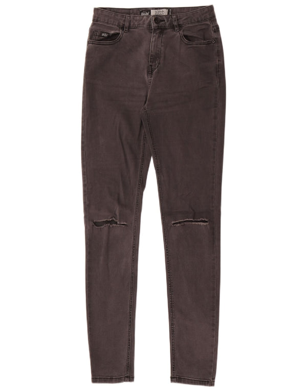 Superdry Damen Sophia Distressed Skinny Jeans W27 L32 Graue Baumwolle