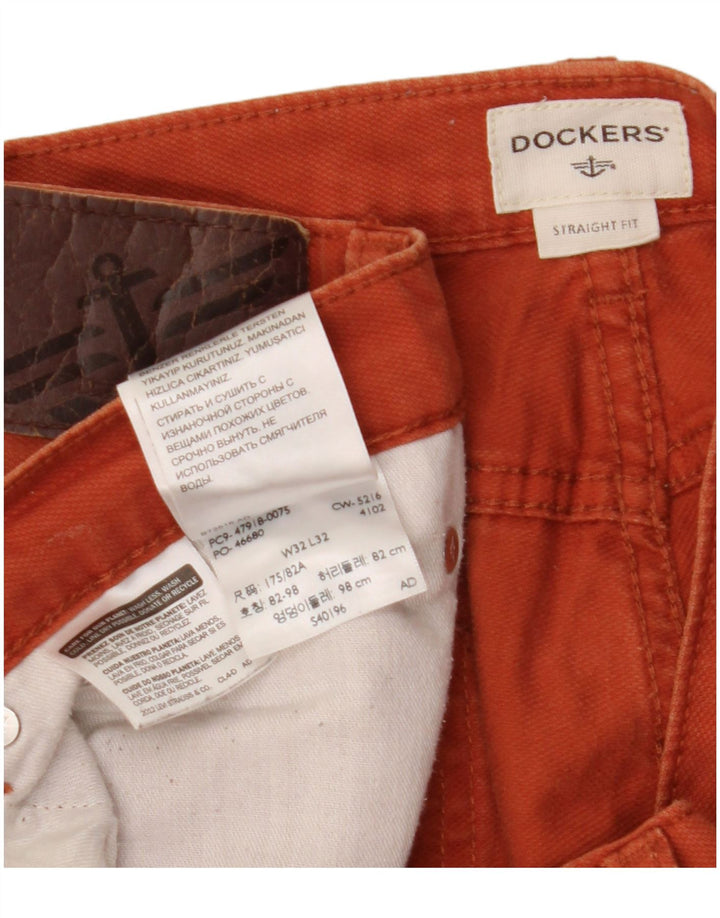 DOCKERS Gerade Freizeithose für Herren, W32, L32, kastanienbraune Baumwolle