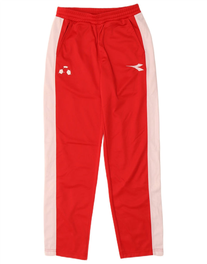 DIADORA Mens Graphic Full Tracksuit Small Red Colourblock Polyester