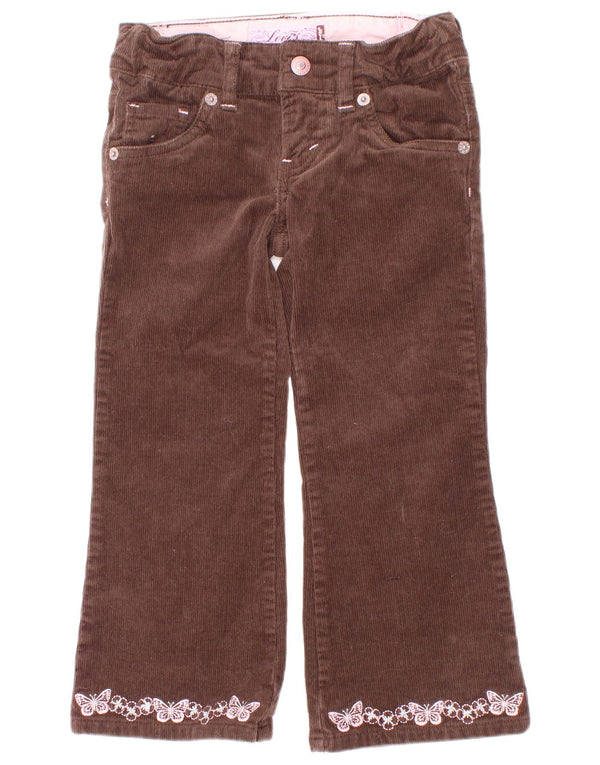 Levi's Mädchen-Cordhose mit weitem Bein, 3–4 Jahre, W22, L16, braune Baumwolle