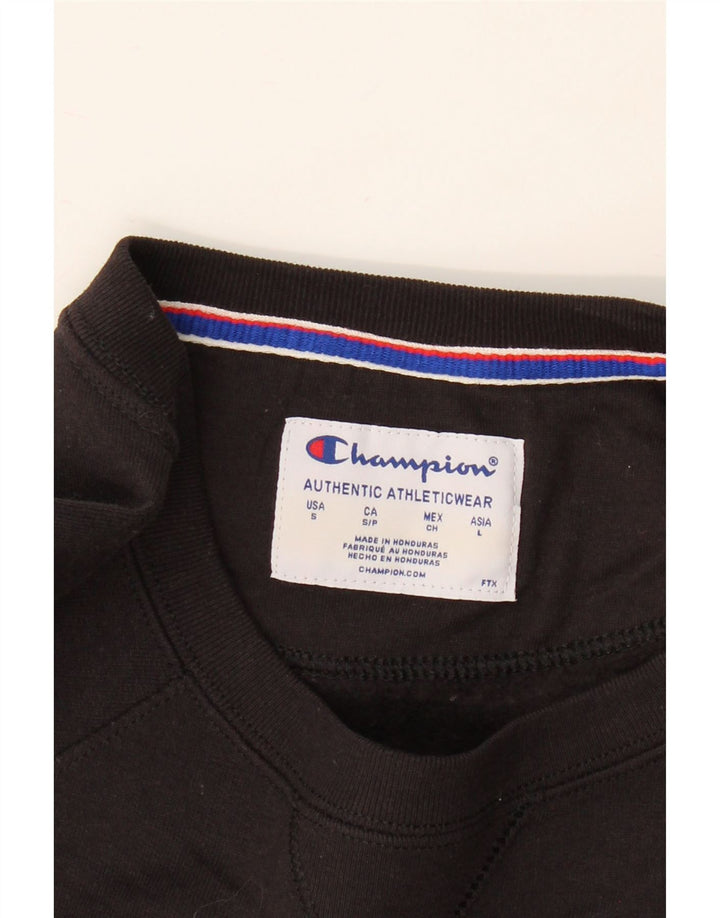 CHAMPION Herren-Sweatshirt mit Grafik, Größe S, Schwarz, Polyester