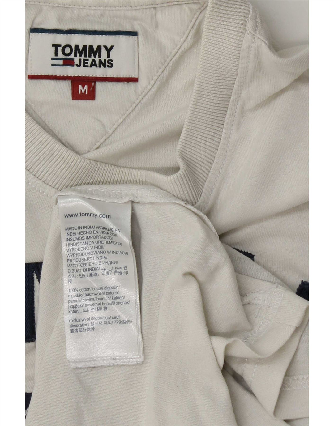 Tommy Hilfiger Herren-T-Shirt mit Grafik, mittelweiße Baumwolle