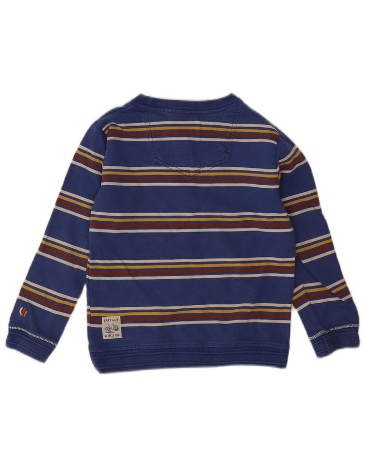 Fat Face Jungen-Sweatshirt-Pullover, 5–6 Jahre, blau gestreift, Baumwolle