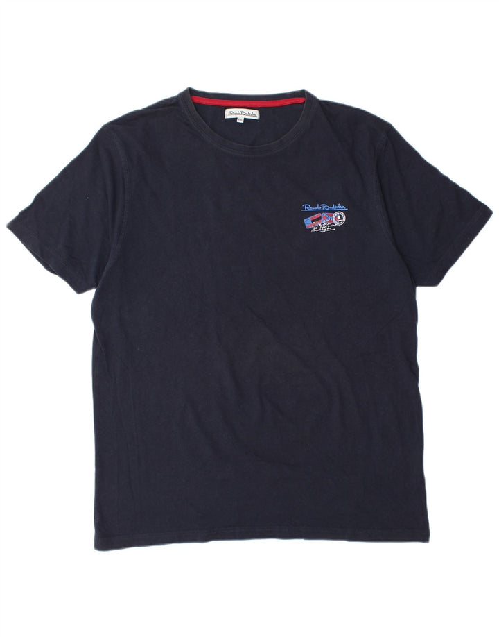 RENATO BALESTRA Damen T-Shirt Top 2XL Marineblau Baumwolle